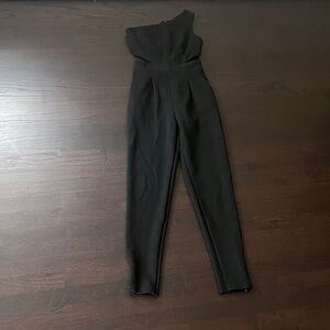 Hunter Bell Black One-Shoulder Jumpsuit